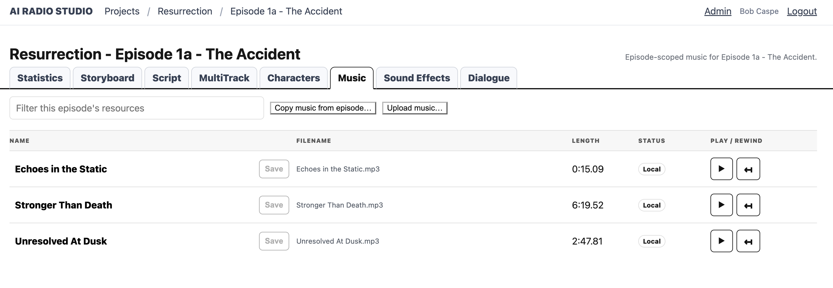 Music resource library screenshot